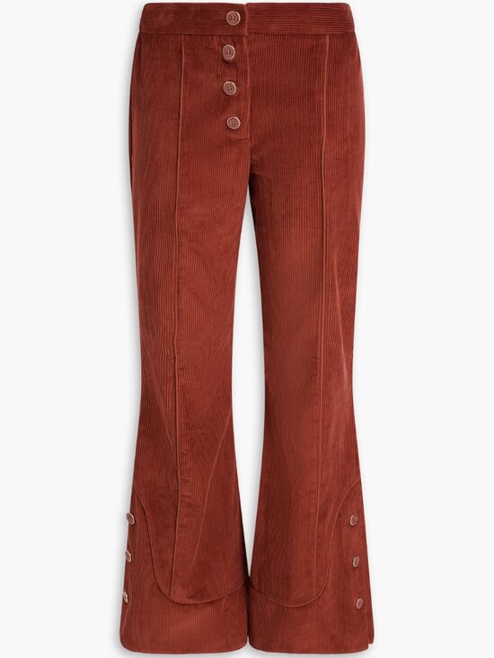 FARM Rio Pants - NWT Farm Rio Corduroy Button-Front Flare Pants – Brown – Size S MSRP $230